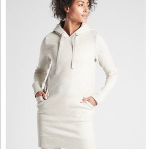 Athleta Cream Hoodie Dress